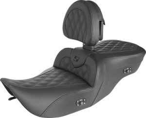 Saddlemen Roadsofa™ Seat - without Backrest - Full Lattice Stitch - Heated - '99-07 FLH 897-06-182BRHC - Main Product View