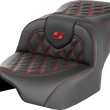 Load image into Gallery viewer, Saddlemen Roadsofa™ Seat - without Backrest - Red Lattice Stitch - FLTR/FLHX '23-'24 823-07-18204 - Main Product View