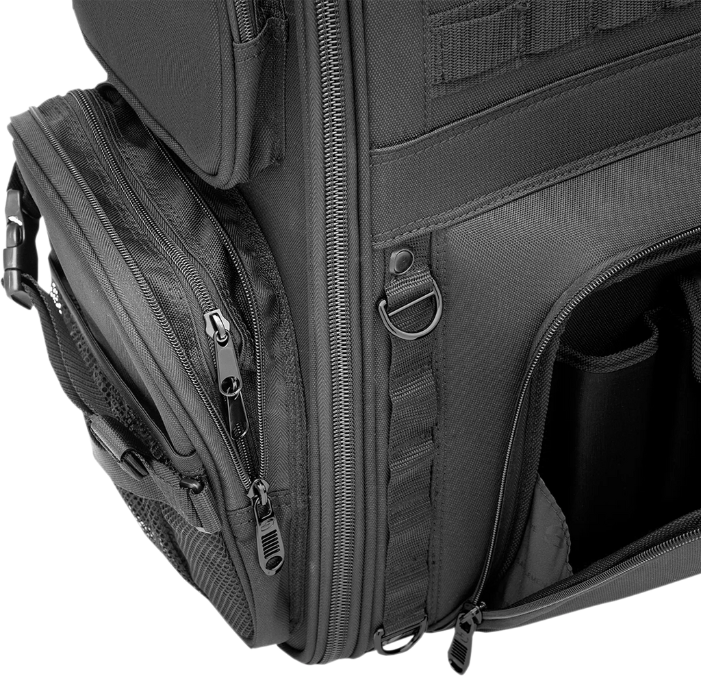 Saddlemen S3500 Tactical Sissy Bar Bag - Black EX000040A - Back View