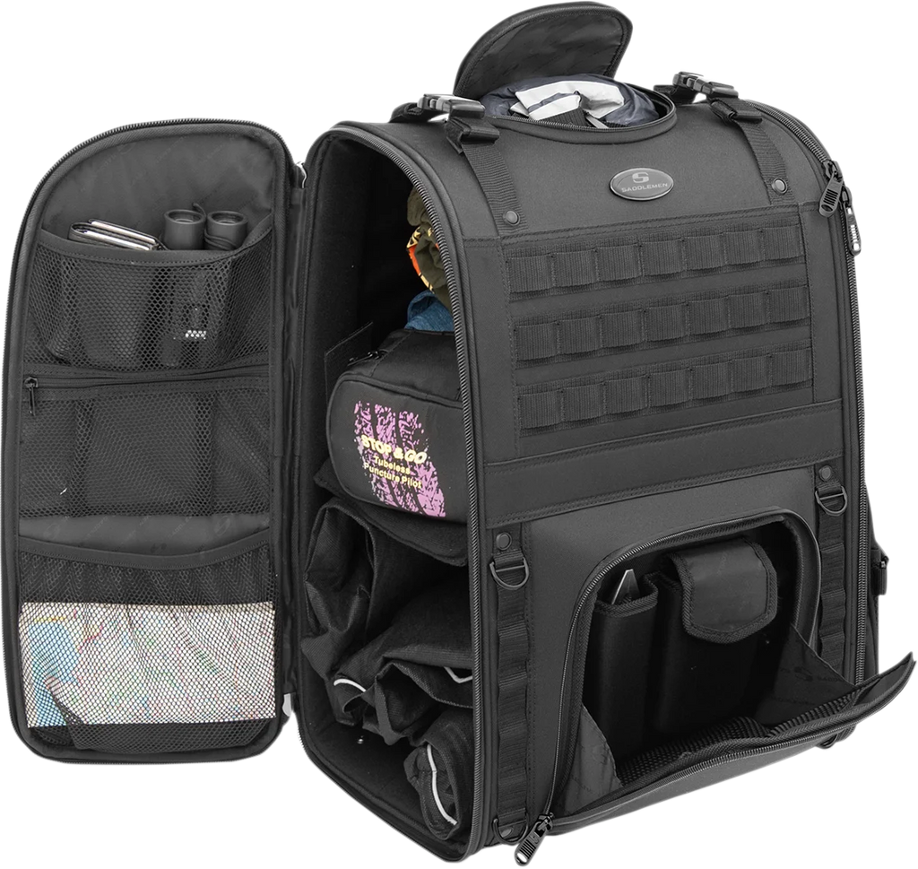 Saddlemen S3500 Tactical Sissy Bar Bag - Black EX000040A - Additional View 6