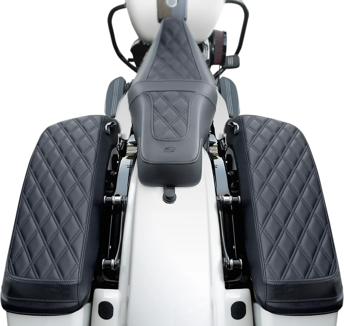 Saddlemen Saddlebag Cover - Lattice Stitch - FL '14-'22 L870-14-LS - Side View