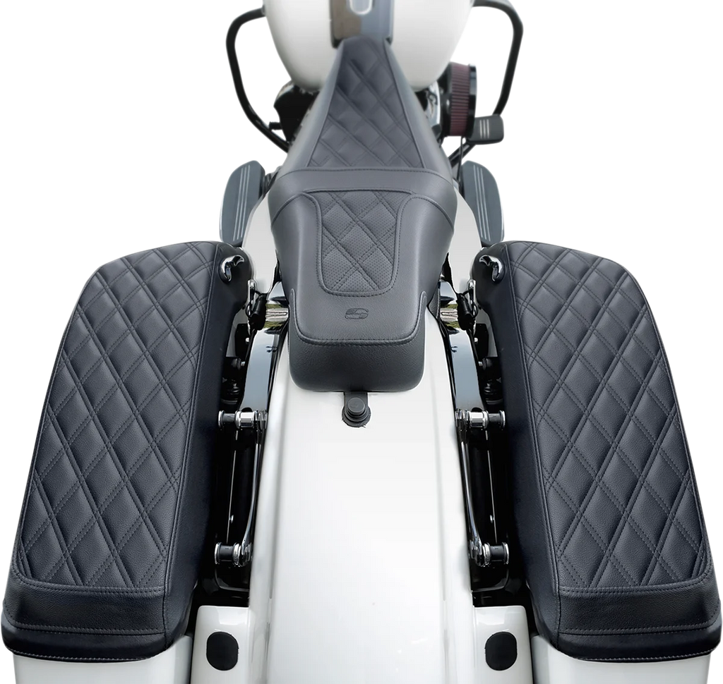 Saddlemen Saddlebag Cover - Lattice Stitch - FL '14-'22 L870-14-LS - Side View