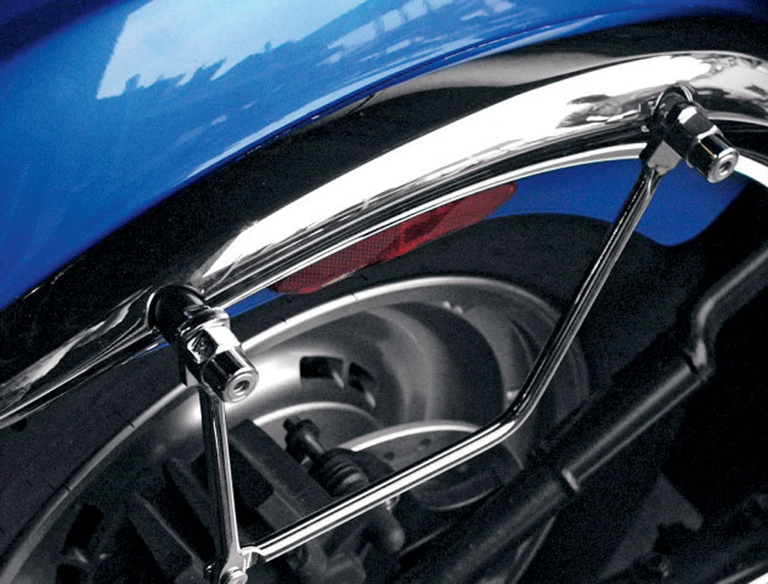 Saddlemen Saddlebag Support - Chrome - Harley - Back View