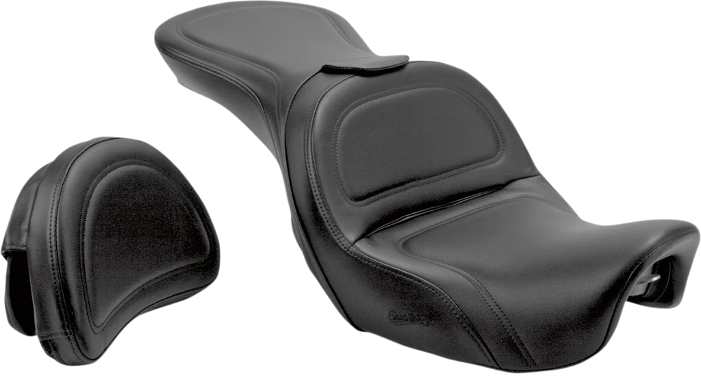 Saddlemen Seat - Explorer™ - With Backrest - Stitched - Black - Dyna 806-04-0301 - Main Product View