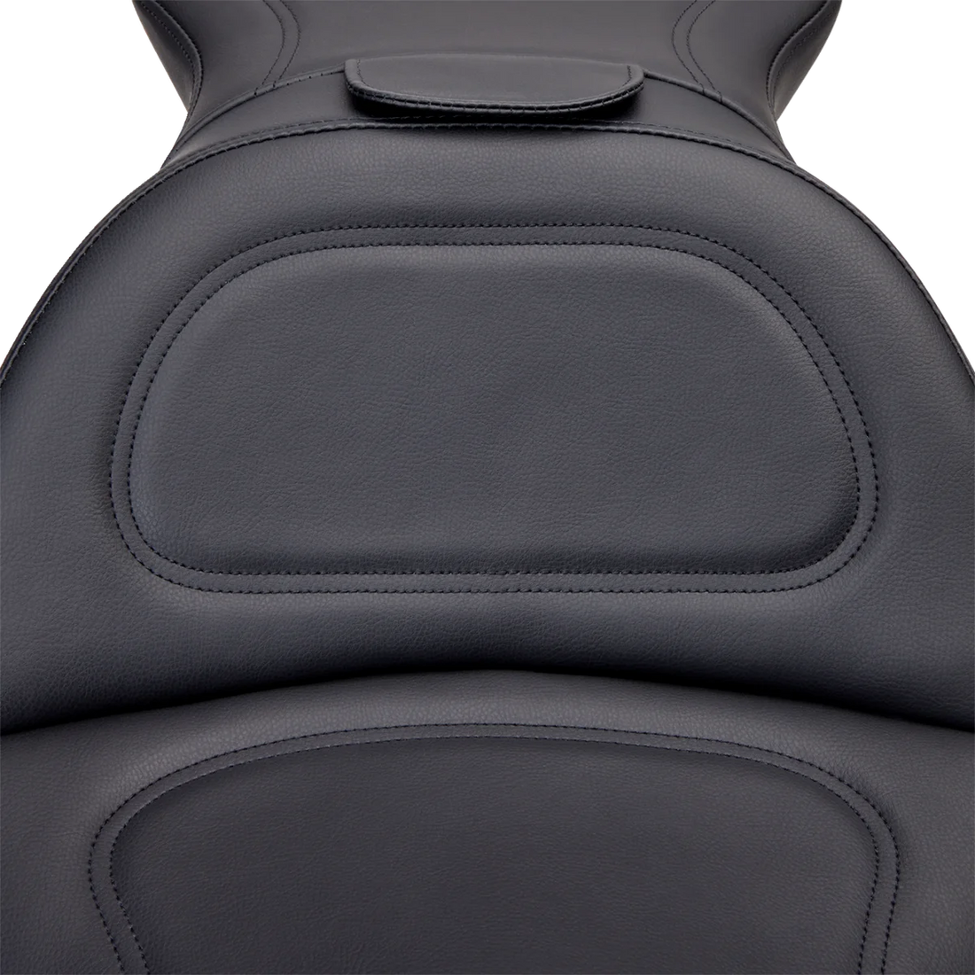 Saddlemen Seat - Explorer™ - With Backrest - Stitched - Black - FL/FX '06-'17 806-12-030 - Side View