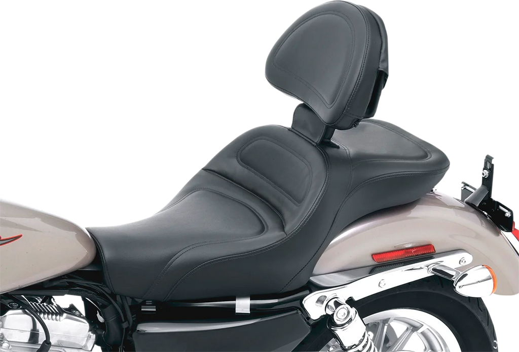 Saddlemen Seat - Explorer™ - With Backrest - Stitched - Black - XL '04-'20 807-03-030 - Installation View