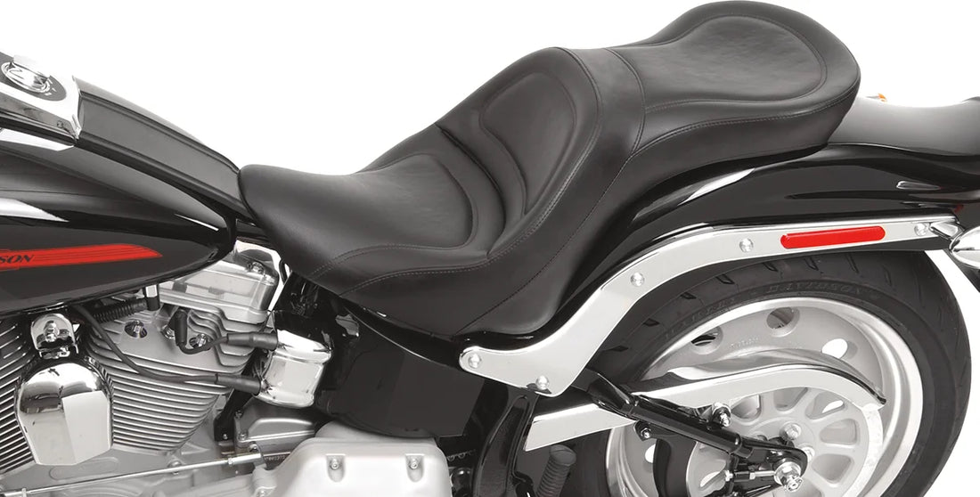 Saddlemen Seat - Explorer™ - Without Backrest - Stitched - Black - FLSTF '07-'17 806-12-0291 - Side View