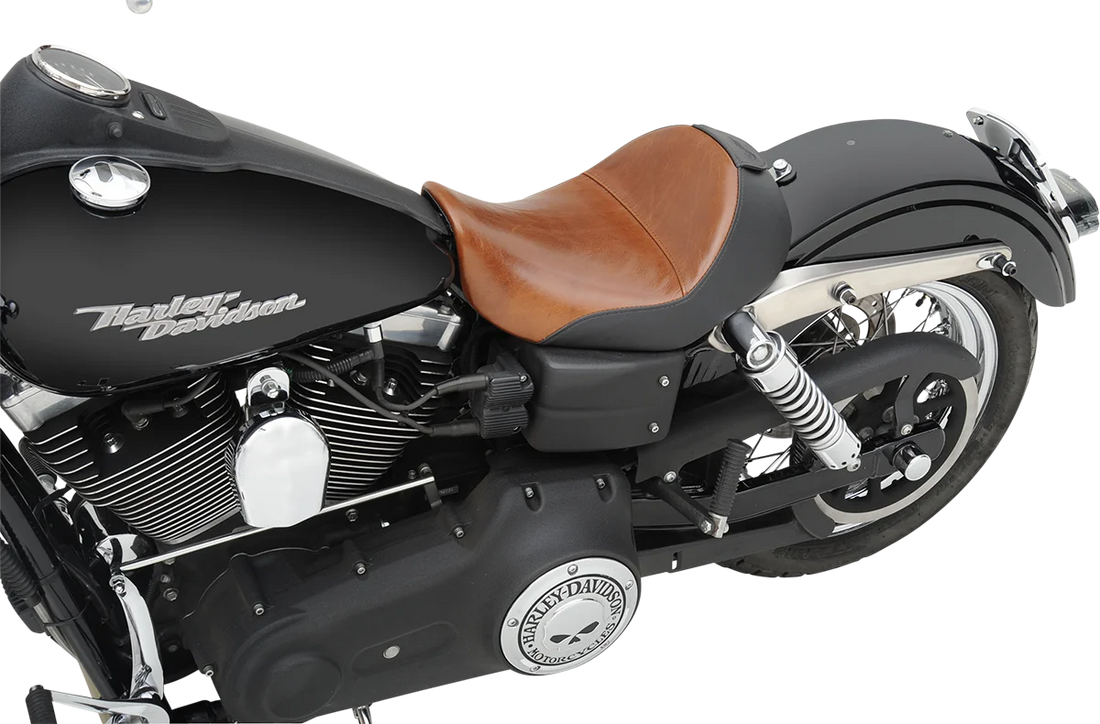 Saddlemen Seat - Renegade™ Lariat Solo - Smooth - Brown - Dyna 806-04-0041B - Side View