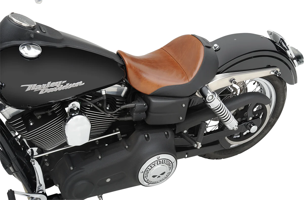 Saddlemen Seat - Renegade™ Lariat Solo - Smooth - Brown - Dyna 806-04-0041B - Side View