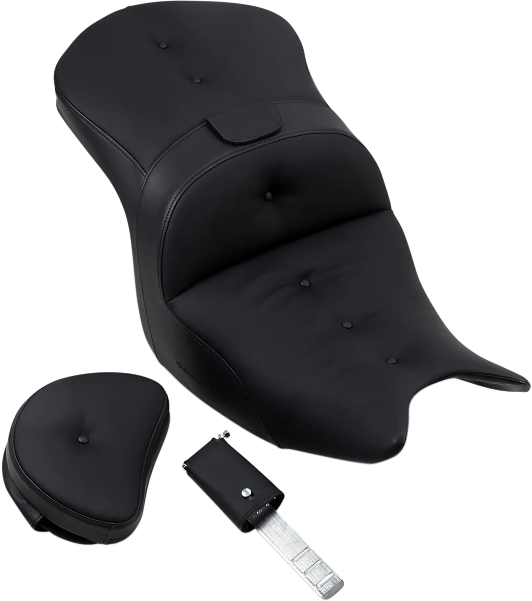 Saddlemen Seat - Roadsofa™ - With Backrest - Pillow Top - Black H18-07-181BR - Side View