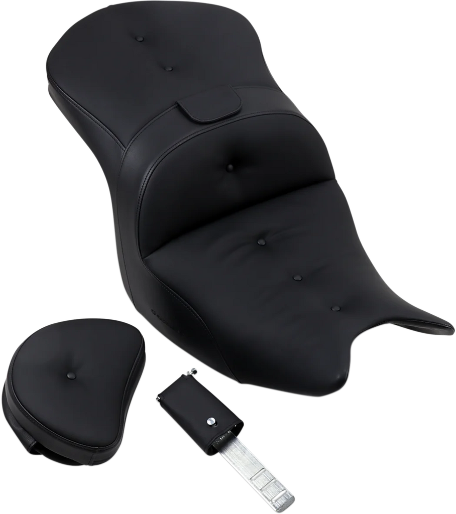 Saddlemen Seat - Roadsofa™ - With Backrest - Pillow Top - Black H18-07-181BR - Side View