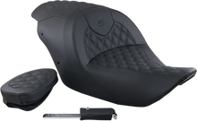 Load image into Gallery viewer, Saddlemen Seat - Roadsofa™ - Without Backrest - Full Lattice Stitch - Black H88-07-182 - Side View