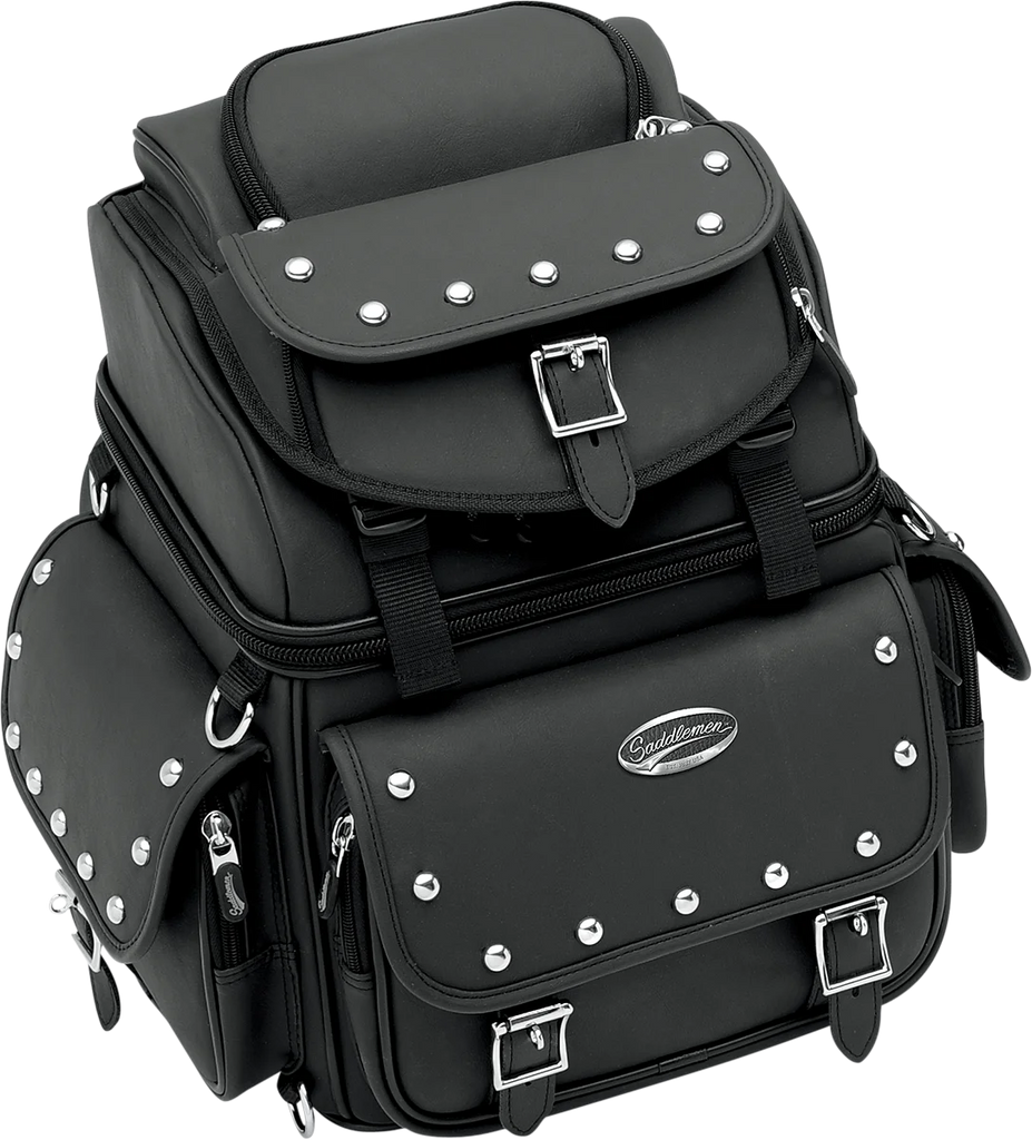 Saddlemen Sissy Bar Bag - Black Studded - Main Product View