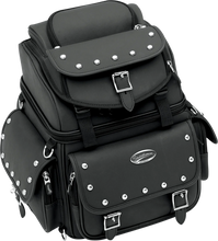 Load image into Gallery viewer, Saddlemen Sissy Bar Bag - Black Studded - Main Product View