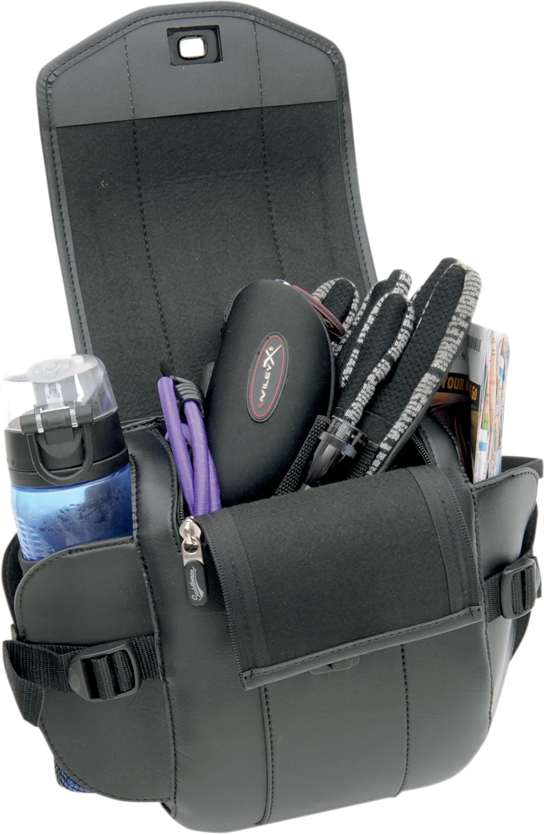 Saddlemen Sissy Bar Bag - Deluxe - Black - Side View
