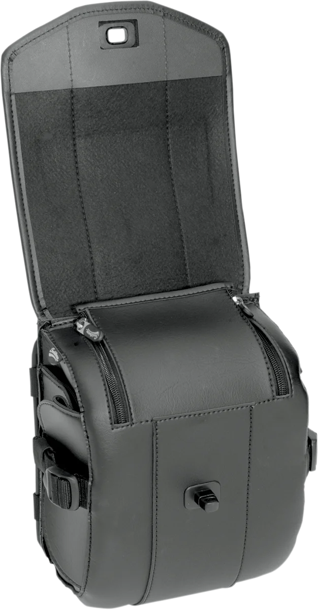 Saddlemen Sissy Bar Bag - Deluxe - Black - Back View