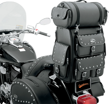 Load image into Gallery viewer, Saddlemen Sissy Bar Bag - Desperado - Black Studded EX000263 - Back View