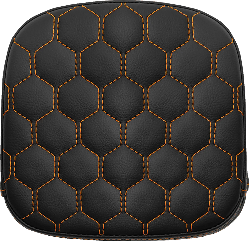 Saddlemen Sissy Bar Pad - Honeycomb - Orange Stitching 040749ORA - Main Product View