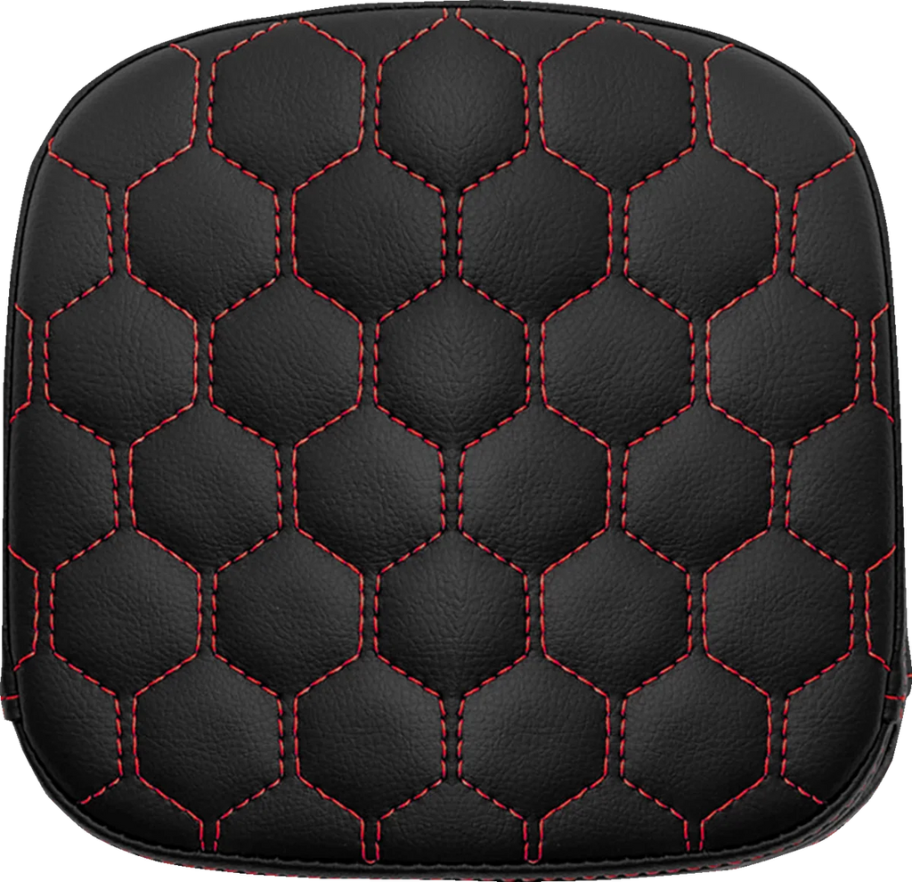 Saddlemen Sissy Bar Pad - Honeycomb - Red Stitching 040749RED - Main Product View