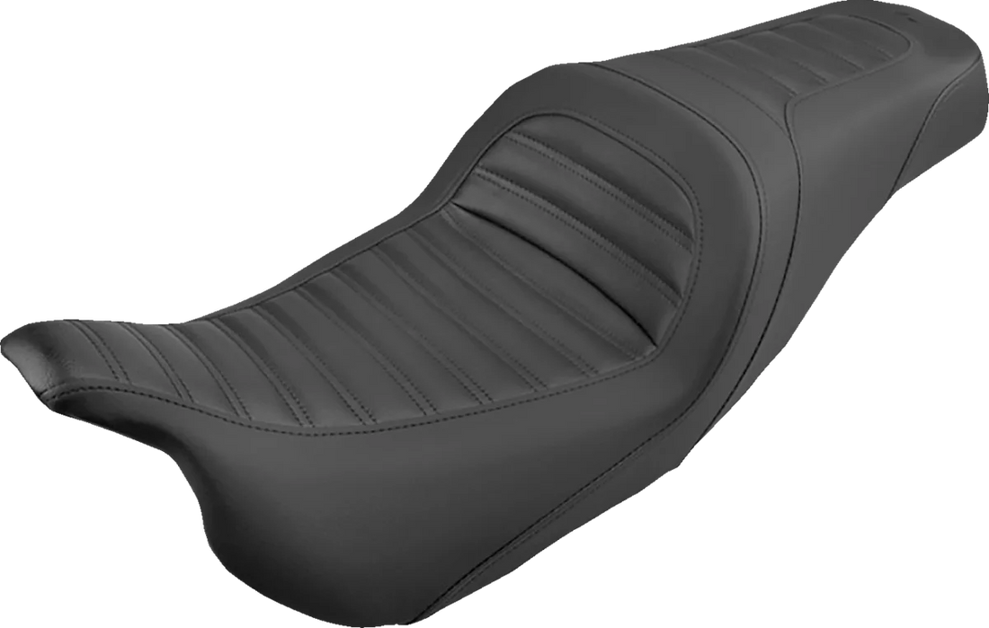 Saddlemen Slim Roll & Pleat Seat - Black 897-07-161 - Side View