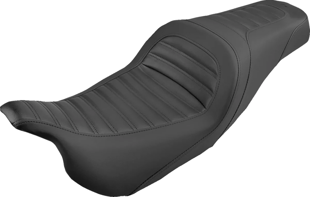 Saddlemen Slim Roll & Pleat Seat - Black 897-07-161 - Side View