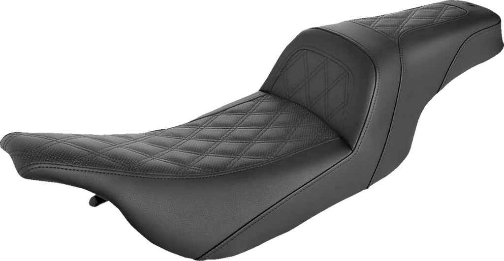 Saddlemen Slim Seat - Black - Lattice Stitch - '99-'07 FLHT/FLTR 897-07-162 - Main Product View