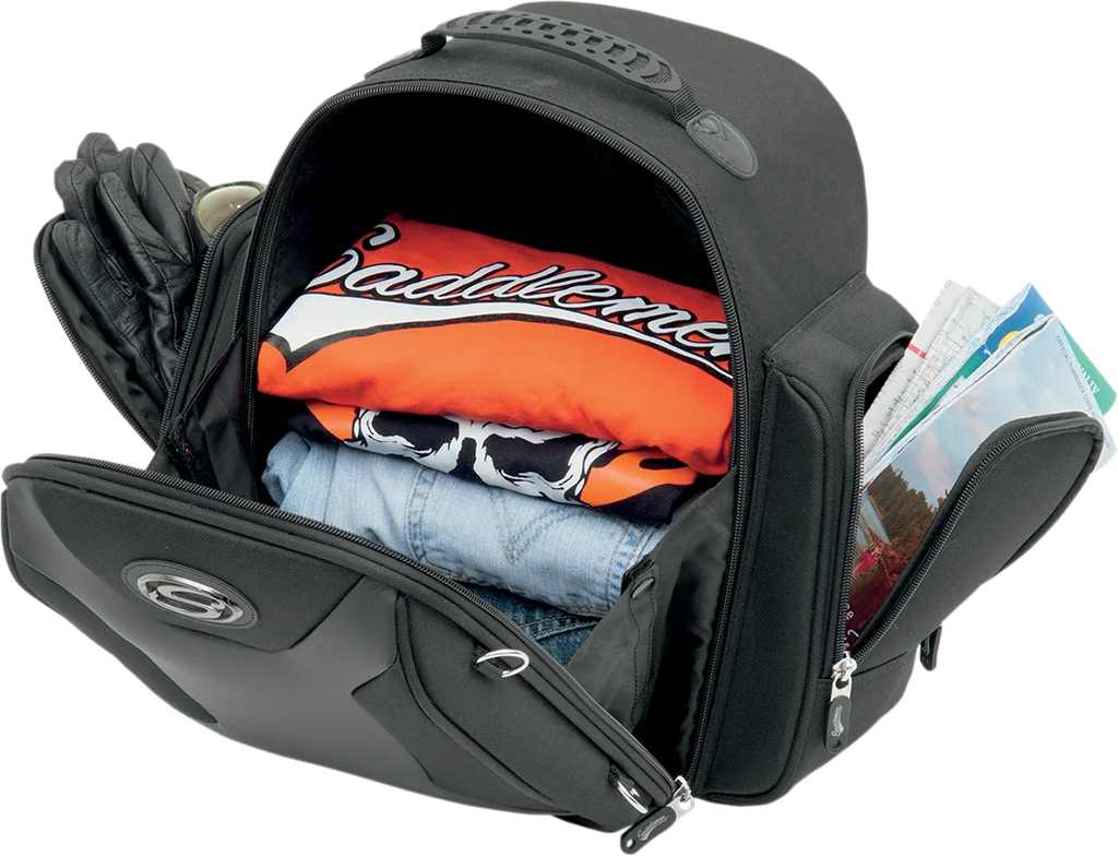 Saddlemen Sport Sissy Bar Bag - Black EX000689 - Back View