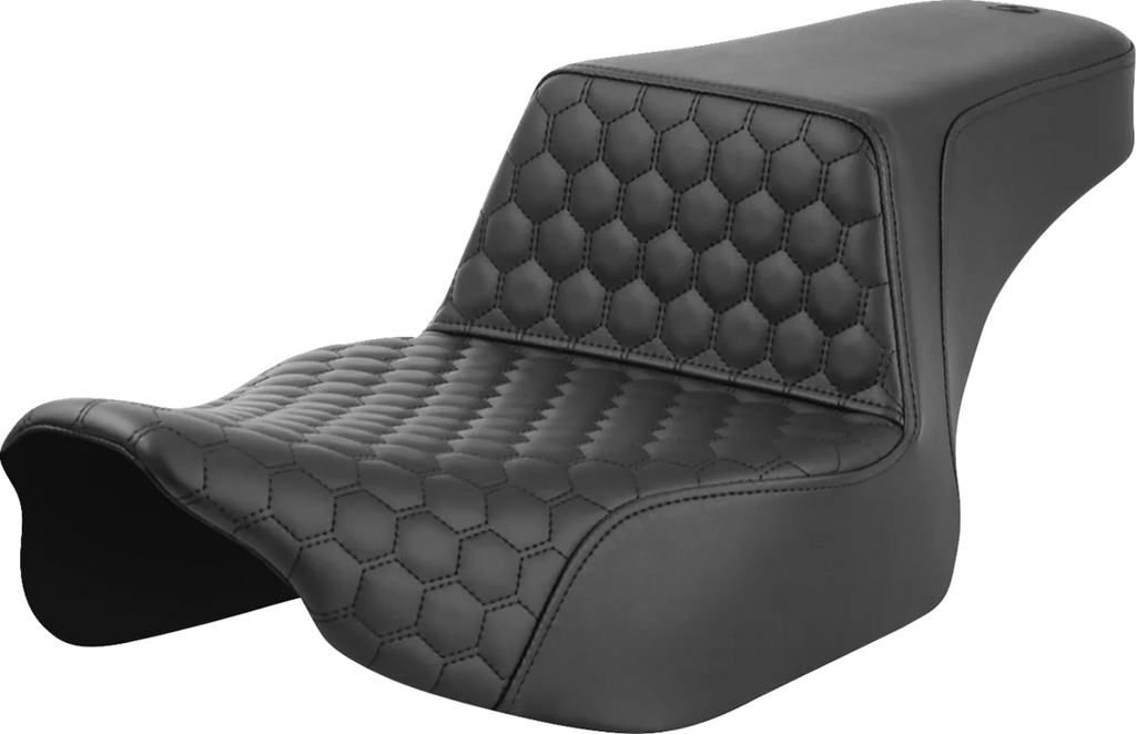 Saddlemen Step-Up Seat - Extended Reach - Front Honeycomb - Black Stitch - FL '23-'24 823-07-17800 - Main Product View