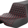Load image into Gallery viewer, Saddlemen Step-Up Seat - Extended Reach - Front Honeycomb - Red Stitch - FL '23-'24 823-07-17804 - Main Product View