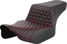 Load image into Gallery viewer, Saddlemen Step-Up Seat - Extended Reach - Front Honeycomb - Red Stitch - FL '23-'24 823-07-17804 - Main Product View