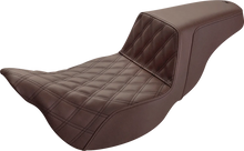 Load image into Gallery viewer, Saddlemen Step-Up Seat - Extended Reach - Front Lattice Stitch - Brown - FL '08-'23 808-07B-172BREX - Main Product View