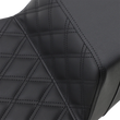 Load image into Gallery viewer, Saddlemen Step-Up Seat - Extended Reach - Front Lattice Stitch - FL '08-'23 808-07B-172E - Side View