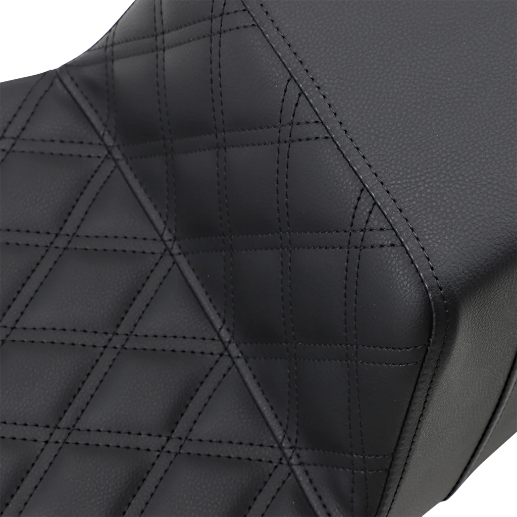 Saddlemen Step-Up Seat - Extended Reach - Front Lattice Stitch - FL '08-'23 808-07B-172E - Side View