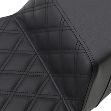 Load image into Gallery viewer, Saddlemen Step-Up Seat - Extended Reach - Front Lattice Stitch - FL '08-'23 808-07B-172E - Side View