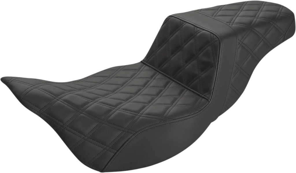 Saddlemen Step-Up Seat - Extended Reach - Full Lattice Stitch - Black - FL '08-'23 808-07B-175E - Main Product View