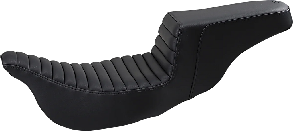 Saddlemen Step-Up Seat - Extended Reach - Full Lattice Stitch - Black - FL '08-'23 808-07B-175E - Side View