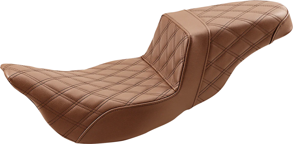 Saddlemen Step-Up Seat - Extended Reach - Full Lattice Stitch - Brown - FL '08-'23 808-07B-175BREX - Main Product View