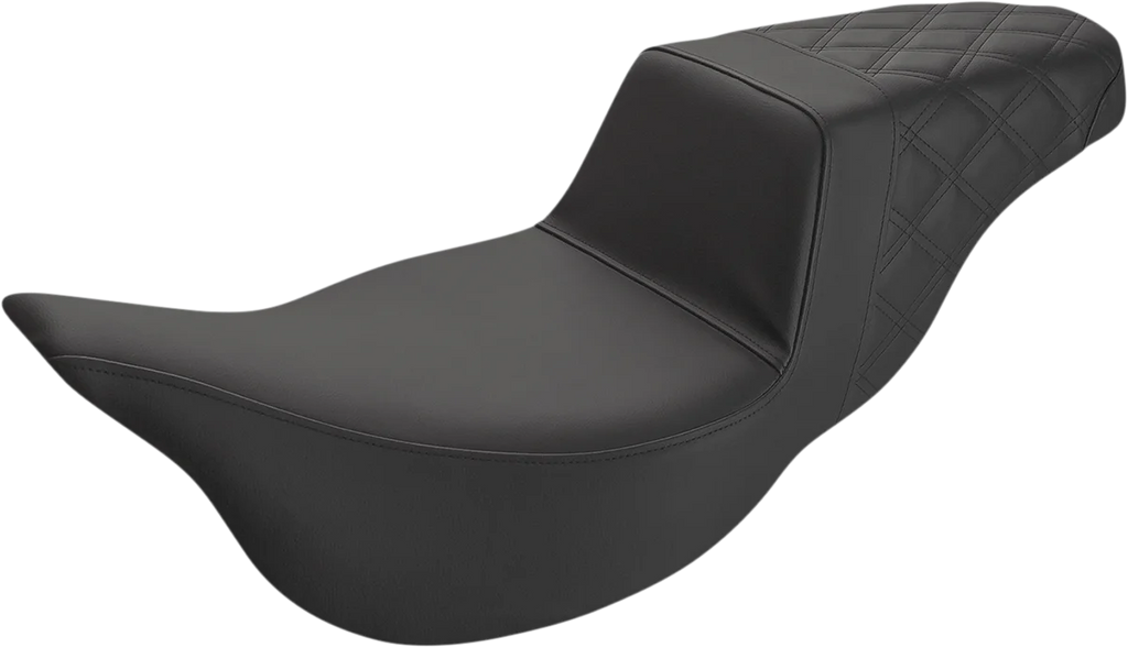 Saddlemen Step-Up Seat - Extended Reach - Rear Lattice Stitch - Black - FL '08-'23 808-07B-173E - Main Product View