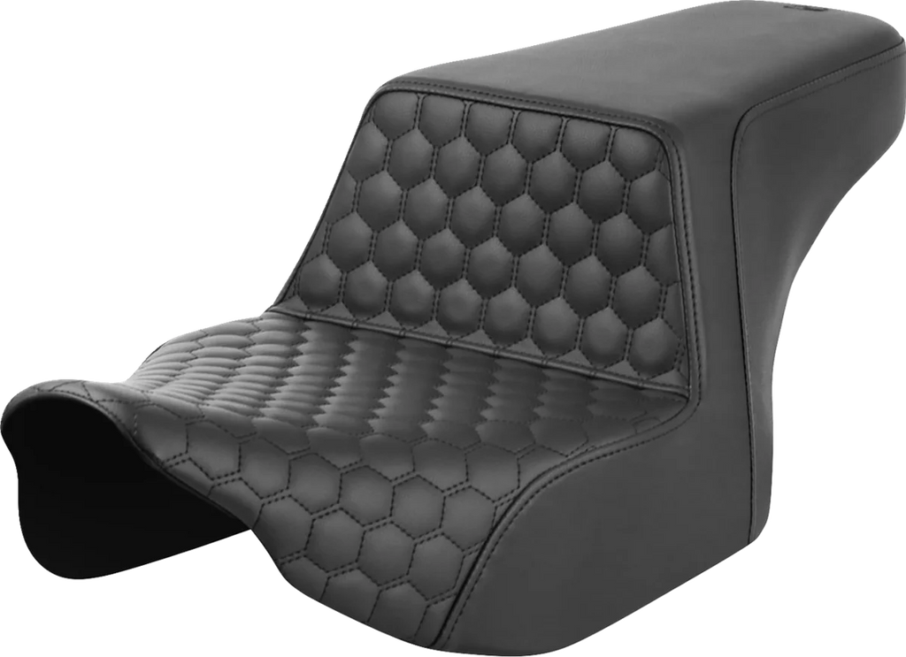 Saddlemen Step-Up Seat - Front Honeycomb - Black Stitching - FL '23-'24 823-07-17700 - Main Product View