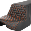 Load image into Gallery viewer, Saddlemen Step-Up Seat - Front Honeycomb - Orange Stitching - FL '23-'24 823-07-17703 - Main Product View