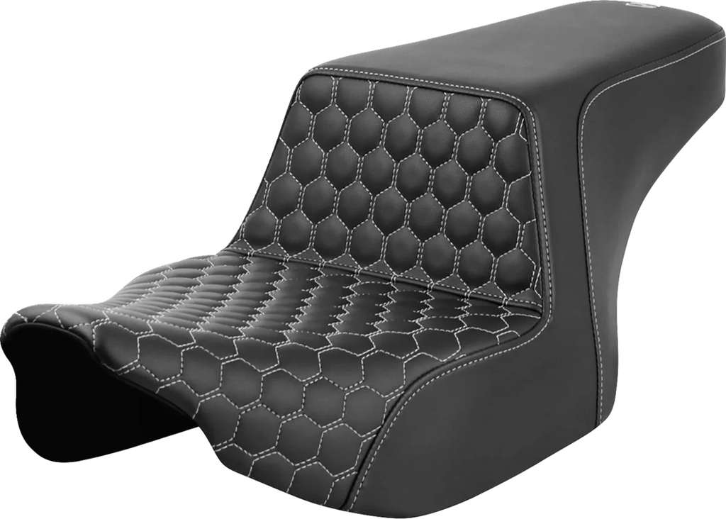 Saddlemen Step-Up Seat - Front Honeycomb - Silver Stitching - FL '23-'24 823-07-17705 - Main Product View