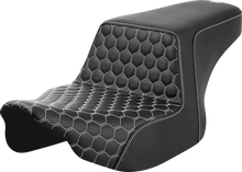 Load image into Gallery viewer, Saddlemen Step-Up Seat - Front Honeycomb - White Stitching - FL '23-'24 823-07-17706 - Main Product View