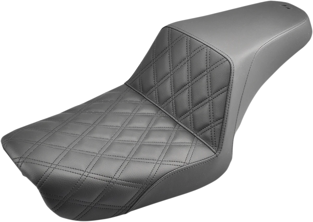 Saddlemen Step-Up Seat - Front Lattice Stitch - Black - Dyna 804-04-172 - Main Product View