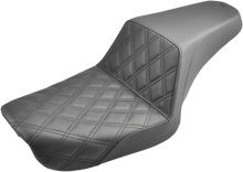 Load image into Gallery viewer, Saddlemen Step-Up Seat - Front Lattice Stitch - Black - Dyna 804-04-172 - Main Product View