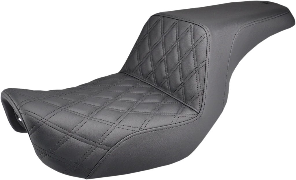 Saddlemen Step-Up Seat - Front Lattice Stitch - Black - Dyna 806-04-172 - Main Product View