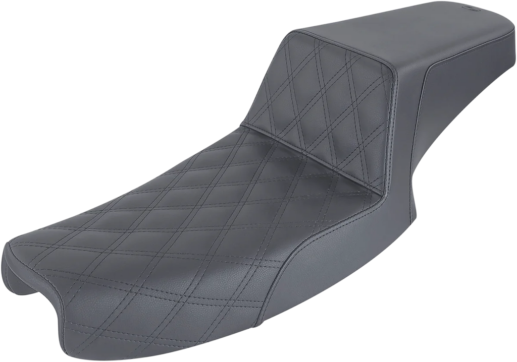 Saddlemen Step-Up Seat - Front Lattice Stitch - Black - Dyna 891-04-172 - Main Product View