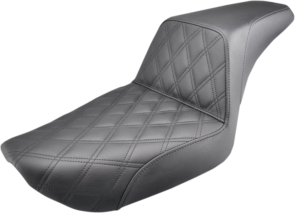 Saddlemen Step-Up Seat - Front Lattice Stitch - Black - Dyna 896-04-172 - Main Product View