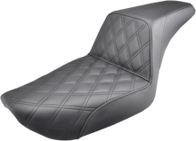Load image into Gallery viewer, Saddlemen Step-Up Seat - Front Lattice Stitch - Black - Dyna 896-04-172 - Main Product View
