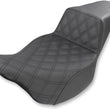 Load image into Gallery viewer, Saddlemen Step-Up Seat - Front Lattice Stitch - Black - FL '08-'23 808-07B-172 - Main Product View