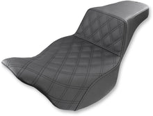 Load image into Gallery viewer, Saddlemen Step-Up Seat - Front Lattice Stitch - Black - FL '08-'23 808-07B-172 - Main Product View